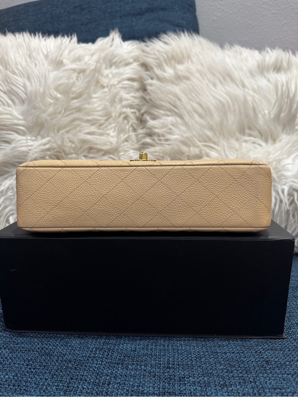 CHANEL Quilted Shoulder Bag in Beige with Gold Hardware - Picture 6 of 17